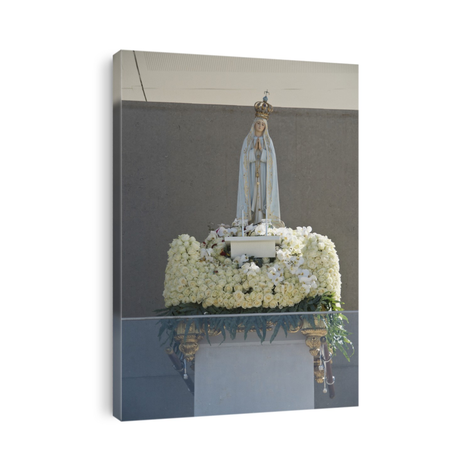 The image of Our Lady of Fatima at the altar in the Sanctuary of Our Lady of Fatima, Portugal.