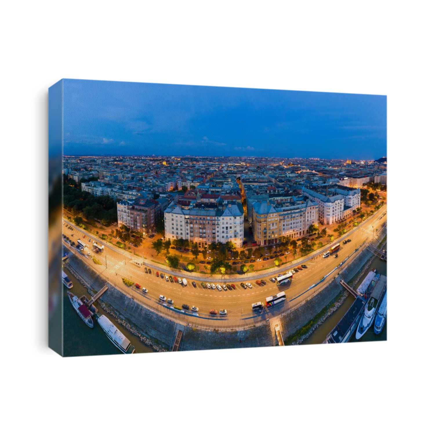 Night-light city panorama photo of Budapest , Hungary.